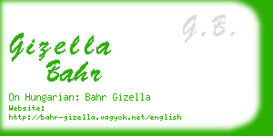 gizella bahr business card